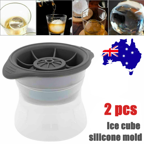 2pcs Silicone Ice Ball Mold Sphere Cube Maker Mould Jelly Whiskey Cocktail