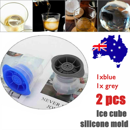 2pcs Silicone Ice Ball Mold Sphere Cube Maker Mould Jelly Whiskey Cocktail