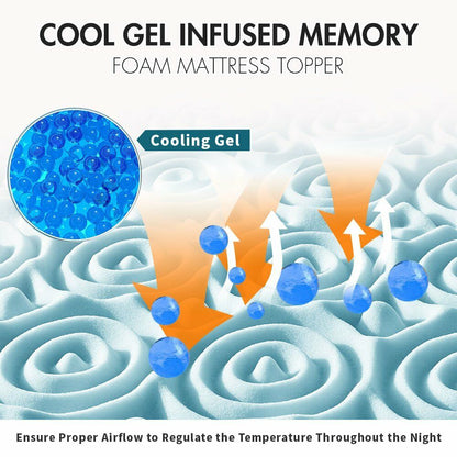 7 Zone Memory Foam Topper Mattress Toppers Cool Gel Pad Mat Medium Firm 8cm Thick 153cm x 203cm