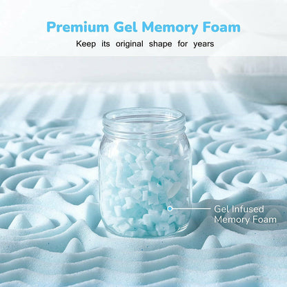 7 Zone Memory Foam Topper Mattress Toppers Cool Gel Pad Mat Medium Firm 8cm Thick 90cm x 190cm