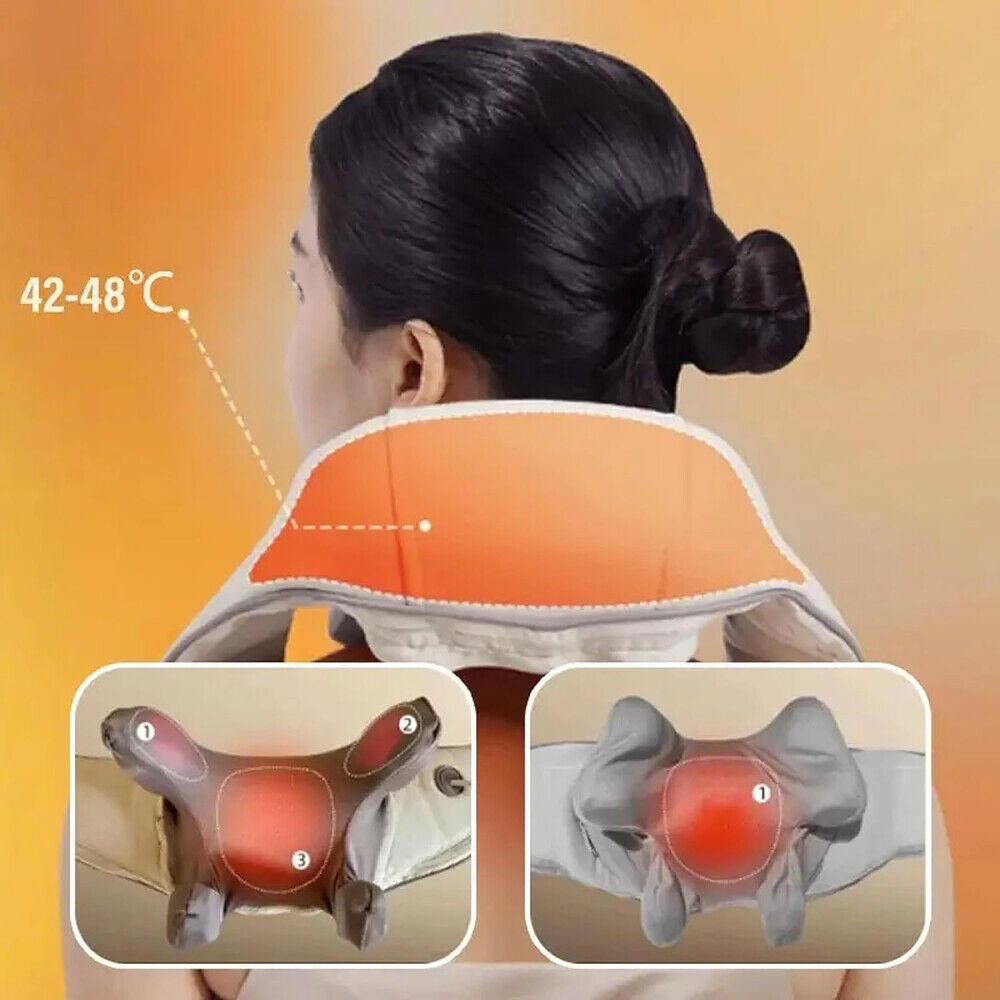 5D Massagers for Neck and Shoulder with Heat Goletsure Pain Relief Deep Kneading Brown