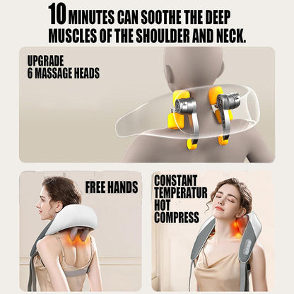 5D Massagers for Neck and Shoulder with Heat Goletsure Pain Relief Deep Kneading Grey