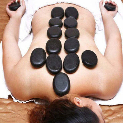 16 Pcs Hot Massage Basalt Stone Volcanic Stones Kit Rock SPA Oiled Massager Salon