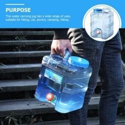 Portable Water Bucket 20L Camping Water Container Outlet Tap Barrel Outdoor