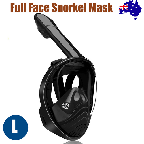 Black Full Face Snorkel Mask Swimming Breath Dry Diving Goggle Scuba Glass Anti-Fog AU L