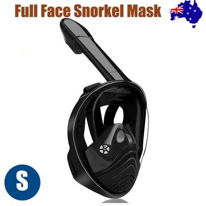 Black Full Face Snorkel Mask Swimming Breath Dry Diving Goggle Scuba Glass Anti-Fog AU S