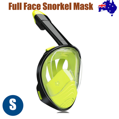 Yellow Full Face Snorkel Mask Swimming Breath Dry Diving Goggle Scuba Glass Anti-Fog AU S