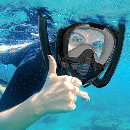 Black Full Face Snorkel Mask Swimming Breath Dry Diving Goggle Scuba Glass Anti-Fog AU S