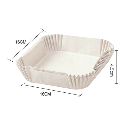 50PCS  Square white Box Air Fryer Disposable Paper Liner Non-Stick Pan Parchment Baking Paper