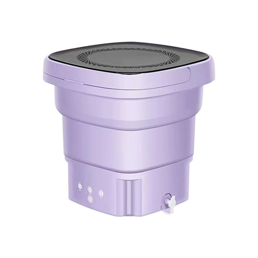 Mini Washing Machine Bucket Folding Portable Laundry Machine Clothes Washing purple