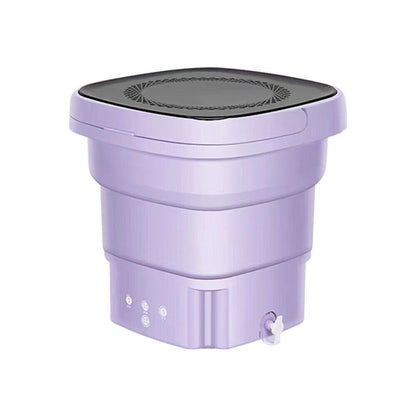 Mini Washing Machine Bucket Folding Portable Laundry Machine Clothes Washing purple