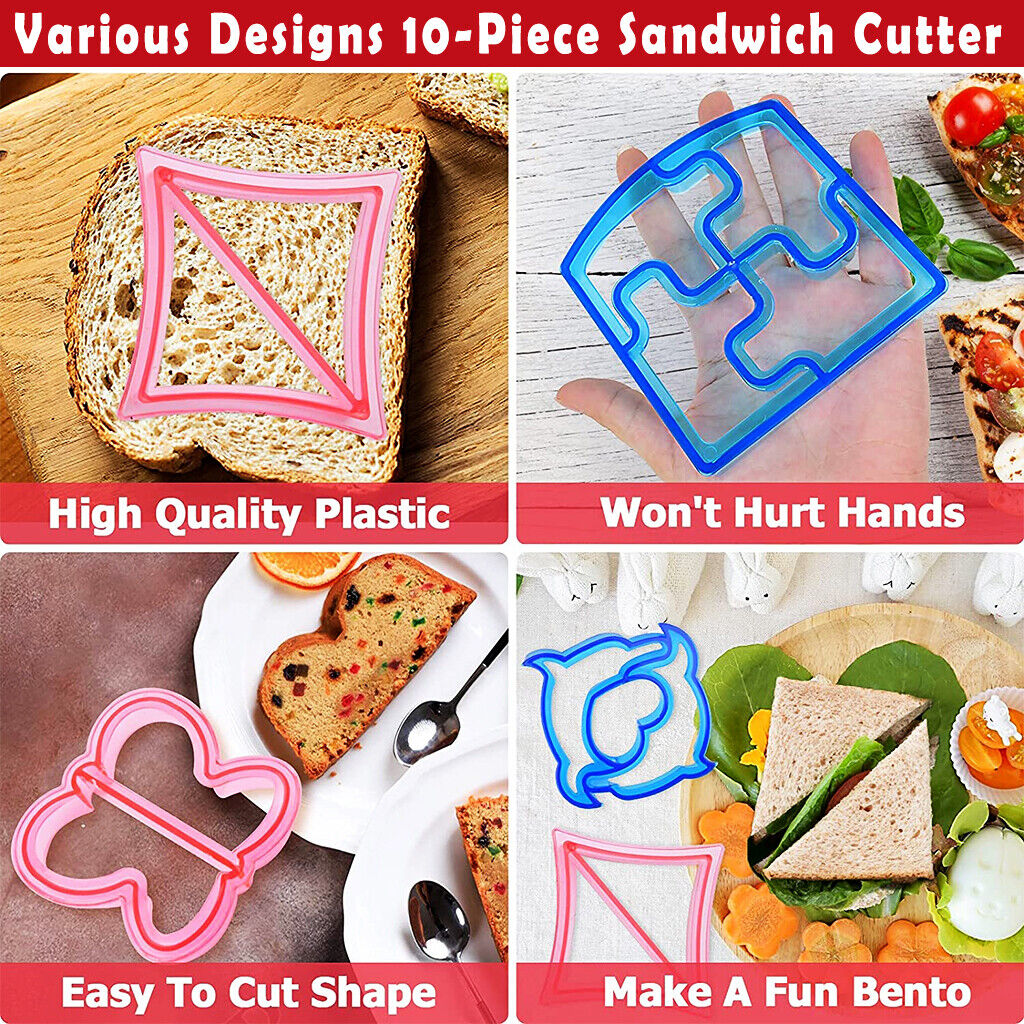 45 PCS Sandwich Cutter Kids DIY Toast Mold Bread Food Moulds Xmas Gift