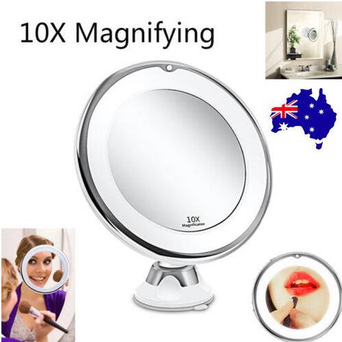 10x Magnifying Makeup Cosmetic Beauty Bathroom Mirror with LED Light 360 HOT