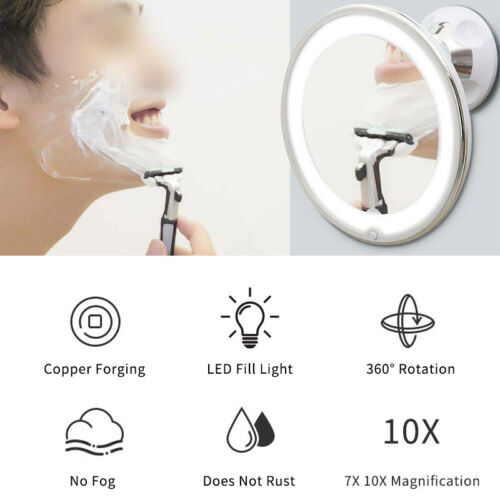 10x Magnifying Makeup Cosmetic Beauty Bathroom Mirror with LED Light 360 HOT