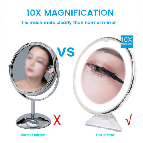 10x Magnifying Makeup Cosmetic Beauty Bathroom Mirror with LED Light 360 HOT