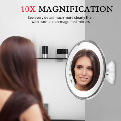 10x Magnifying Makeup Cosmetic Beauty Bathroom Mirror with LED Light 360 HOT