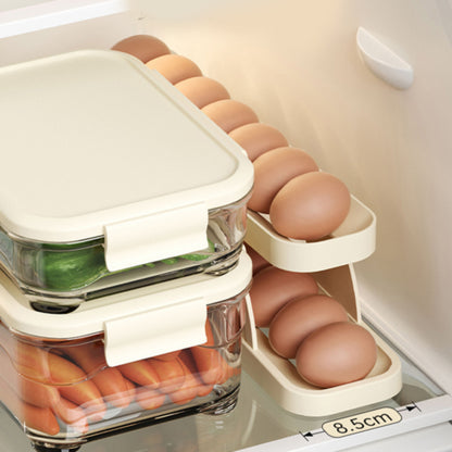 Automatic Roll-Down Double-layer Egg Dispenser Egg Storage Rack Kitchen