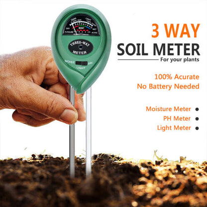 1x Soil PH Tester Water Moisture 3 in 1 Test Meter Kit For Garden Plant Testing