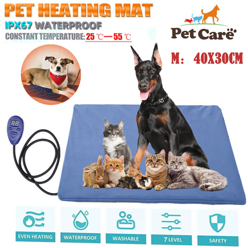 Electric Pet Heat Pad: Waterproof Heating Mat for Cat Dog Bed | Chew Resistant M