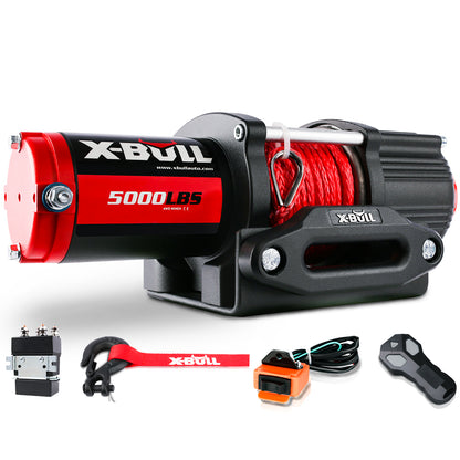 X-BULL Electric Winch 12V 5000LBS Synthetic Rope Wireless remote ATV UTV Boat Trailer