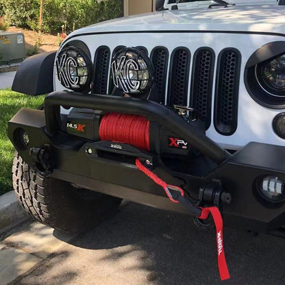 X-BULL 12V Electric Winch 14500LBS synthetic rope with winch cover