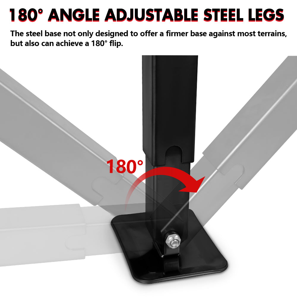 X-BULL Drop Down Legs 440MM- 560MM Trailer Steel Legs Caravan Corner 1200LBS Black