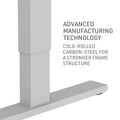 Fortia Sit To Stand Up Standing Desk, 120x60cm, 72-118cm Electric Height Adjustable, 70kg Load, Oak Style/Silver Frame