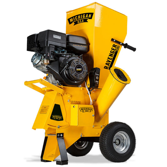 MICHIGAN 18HP 420cc Petrol Commercial Wood Chipper, Electric Key Start, Tree Mulcher - Ravenger 1850