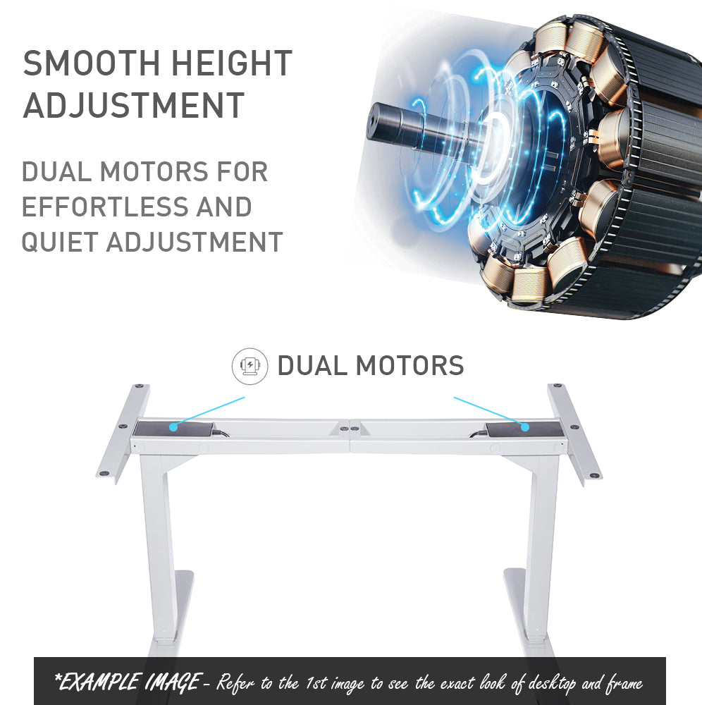 Fortia Sit To Stand Up Standing Desk, 150x70cm, 62-128cm Electric Height Adjustable, Dual Motor, 120kg Load, Arched, Black/Silver Frame