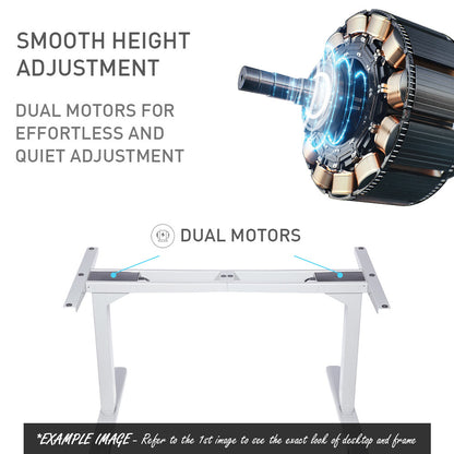 Fortia Sit To Stand Up Standing Desk, 160x75cm, 62-128cm Electric Height Adjustable, Dual Motor, 120kg Load, Arched, Walnut Style/Silver Frame