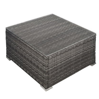 LONDON RATTAN Outdoor Wicker Coffee Table Patio Furniture 1 Piece, Grey