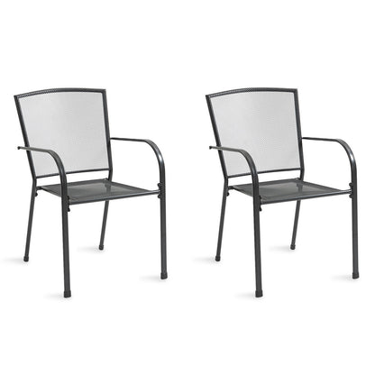 FORTIA 2pc Outdoor Dining Chair Set, for Outside with E-coating