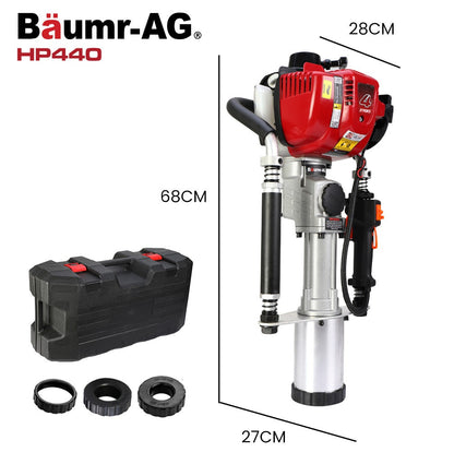 Baumr-AG 38cc 4-Stroke 40cc Petrol Post Driver, with Carry Case & 3 Piling Sleeves