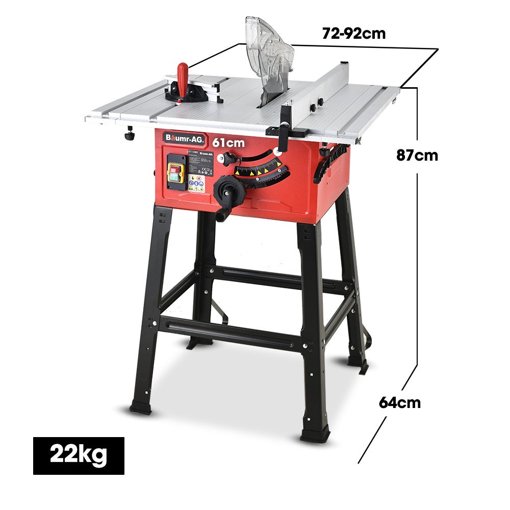 Baumr-AG 2000W 254mm Corded Table Saw with Stand, Extendable, Laser Guide