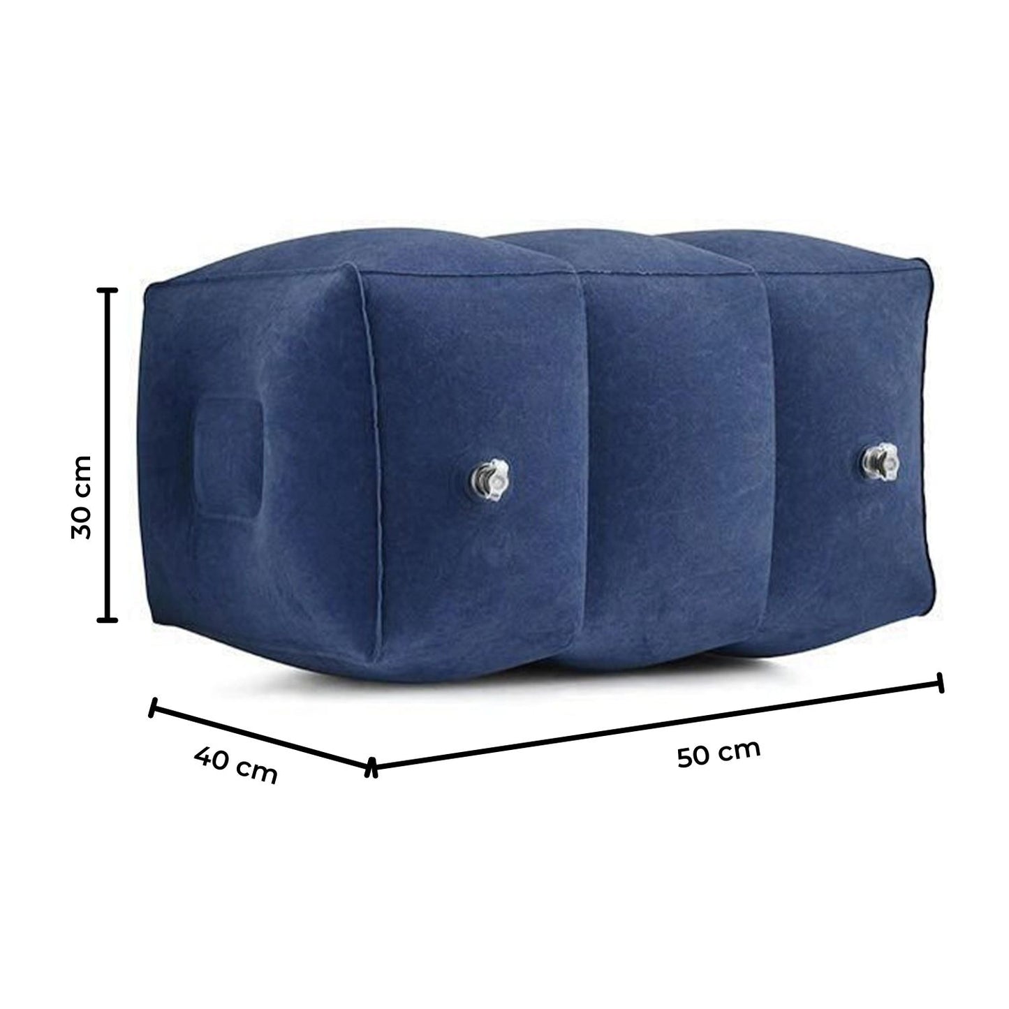 GOMINIMO Inflatable Travel Foot Rest Pillow with Adjustable Three Layers Height (Navy Blue) GO-IFRP-100-TR