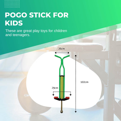 Green Pogo Stick Kids - Childrens Jumping Jackhammer Exercise Hopper Toy