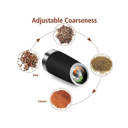 Automatic Gravity Electric Salt and Pepper Grinder - Battery Operated Shaker Mill