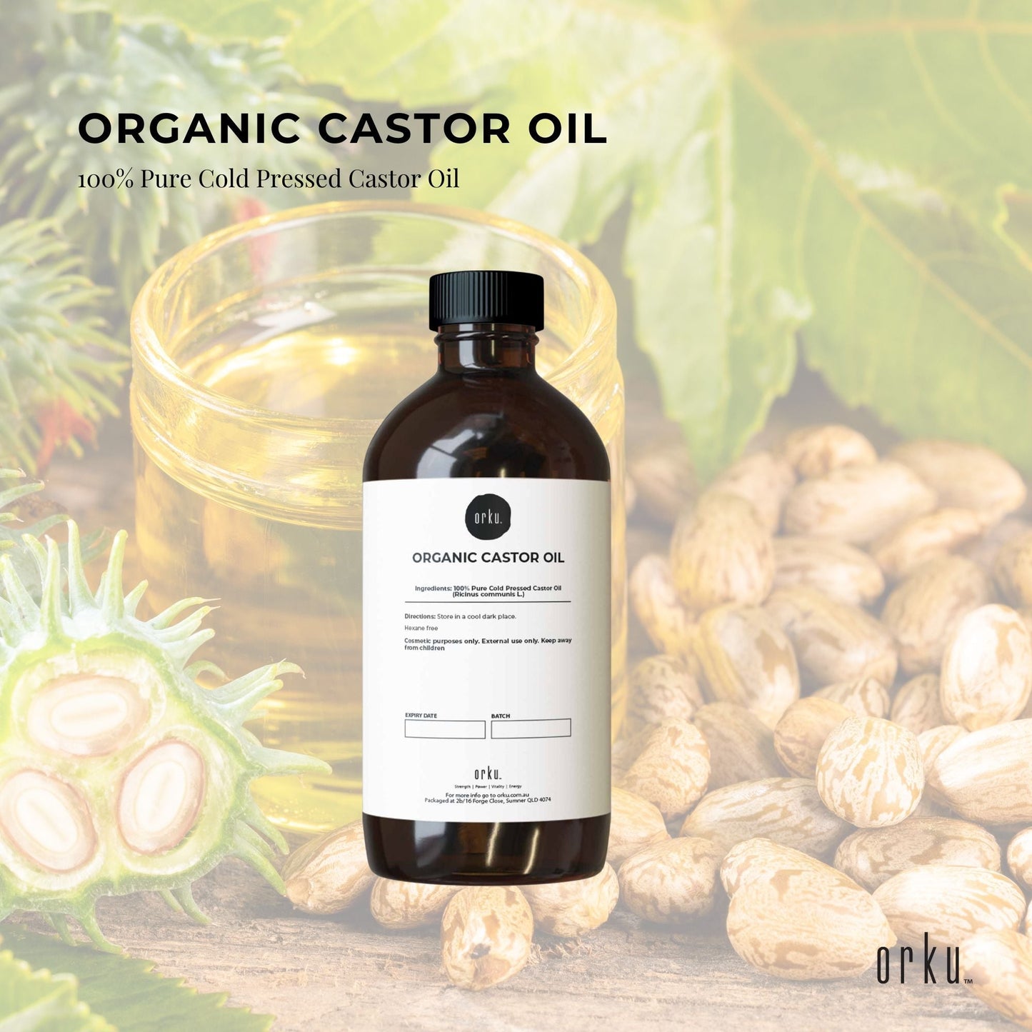 1.5L Organic Castor Oil - Hexane Free Cold Pressed Anti Oxidant Skin Hair Care