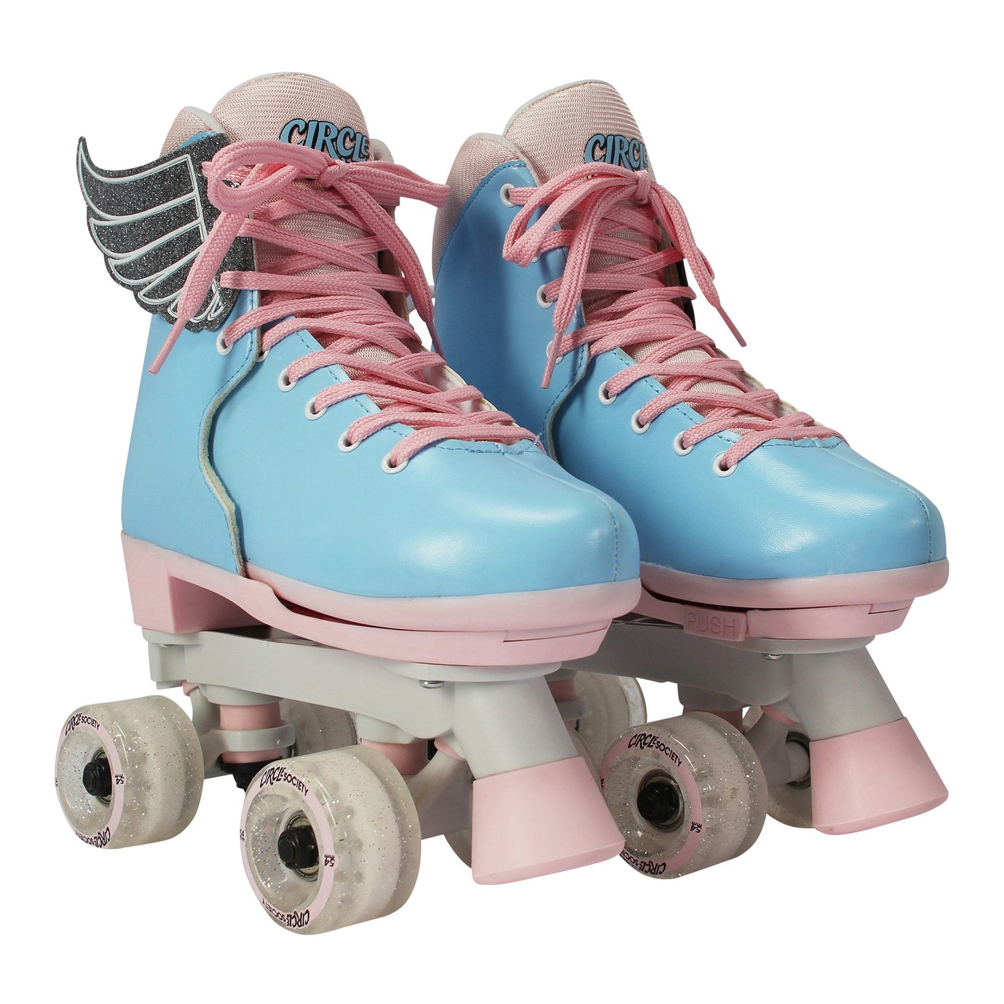 Circle Society Adjustable Kids Quad Roller Skates In Cotton Candy