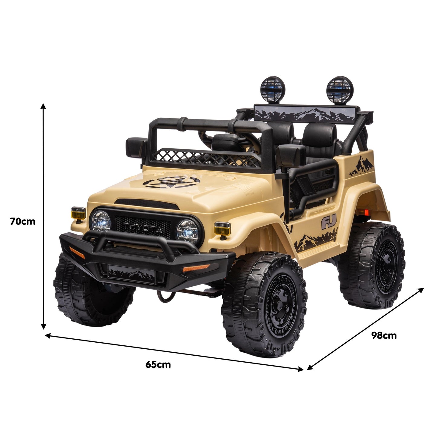 Kahuna Authorised Toyota Fj Cruiser Kids Electric Ride On Car - Khaki