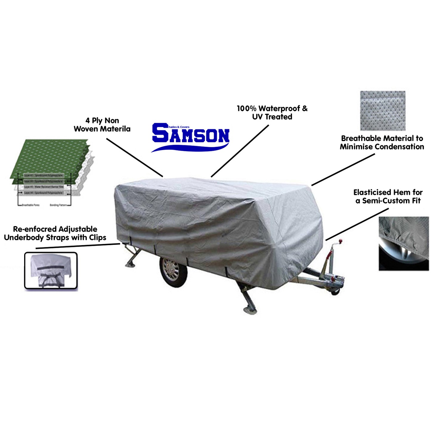 Samson Heavy Duty Trailer Camper Cover 12-14ft