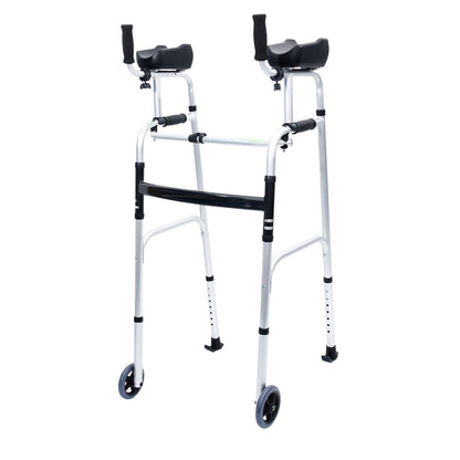 Orthonica Folding Rollator Walker Aluminium Adjustable Handles With Cane Box