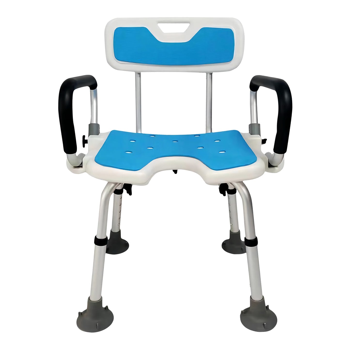 Orthonica Height Adjustable Aluminium Shower Chair With Adjustable Armrests