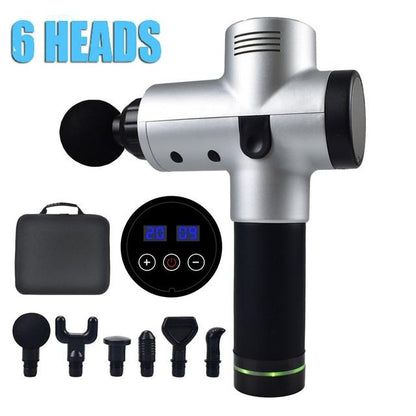 POWERFUL 6 Heads LCD Massage Gun Percussion Vibration Muscle Therapy Deep Tissue Carbon Friber