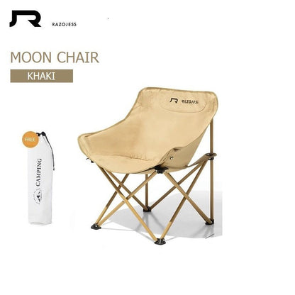 RAZOJESS Moon Chair for Outdoor Camping Fishing Picnic Khaki