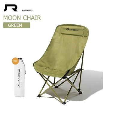 RAZOJESS Enlarged Moon Chair for Outdoor Camping Fishing Picnic  Green