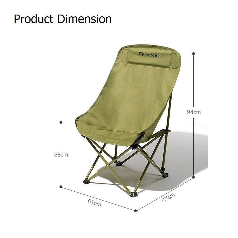 RAZOJESS Enlarged Moon Chair for Outdoor Camping Fishing Picnic  Green