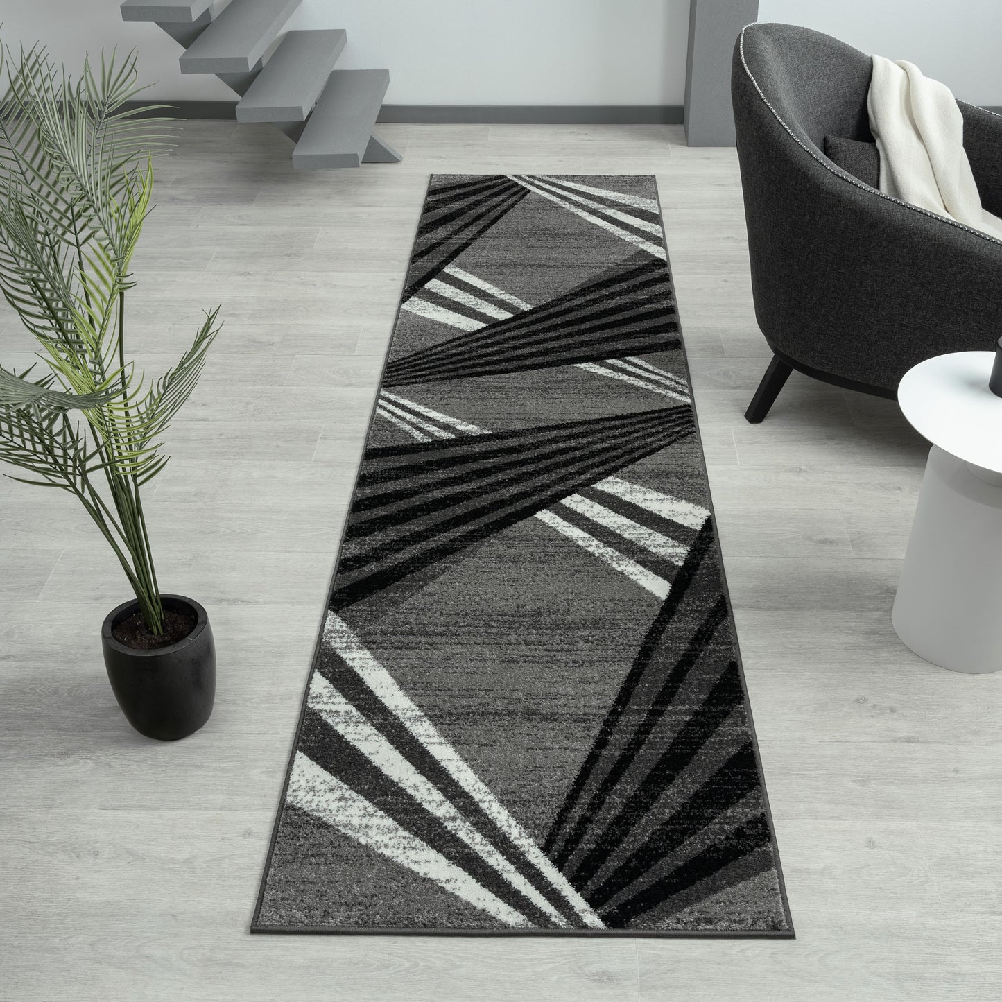 Adore Geometric Textural Rug - Grey - 120x170