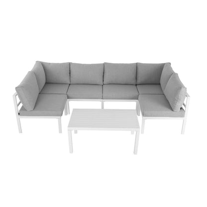 Outdoor White Modern 7 Piece Lounge Set