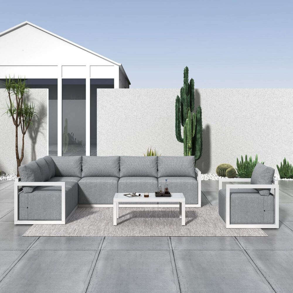 Alfresco 7-Seat Garden Lounge Set – Charcoal Grey